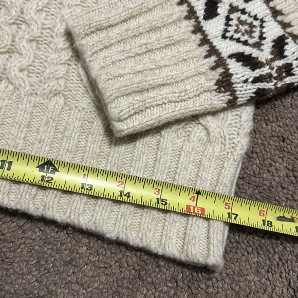 Gorgeous NWT RL Polo Wool Vintage Vibes Nordic Print Sweater-Sz S-Cream/Brown - Picture 11 of 16